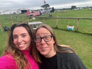 Ellie Jackson and Chrissie Hale pushed themselves to new heights by taking on the challenge of a wing walk for Unique Charity.